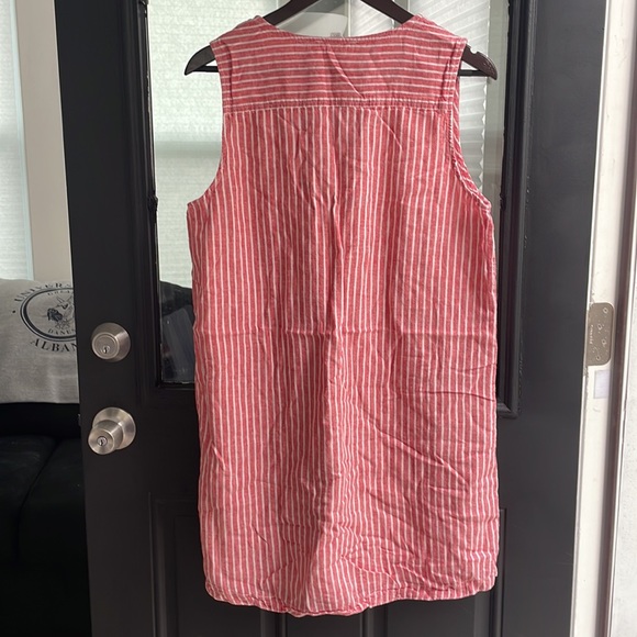 EUC linen blend red and white dress size l - Picture 4 of 5
